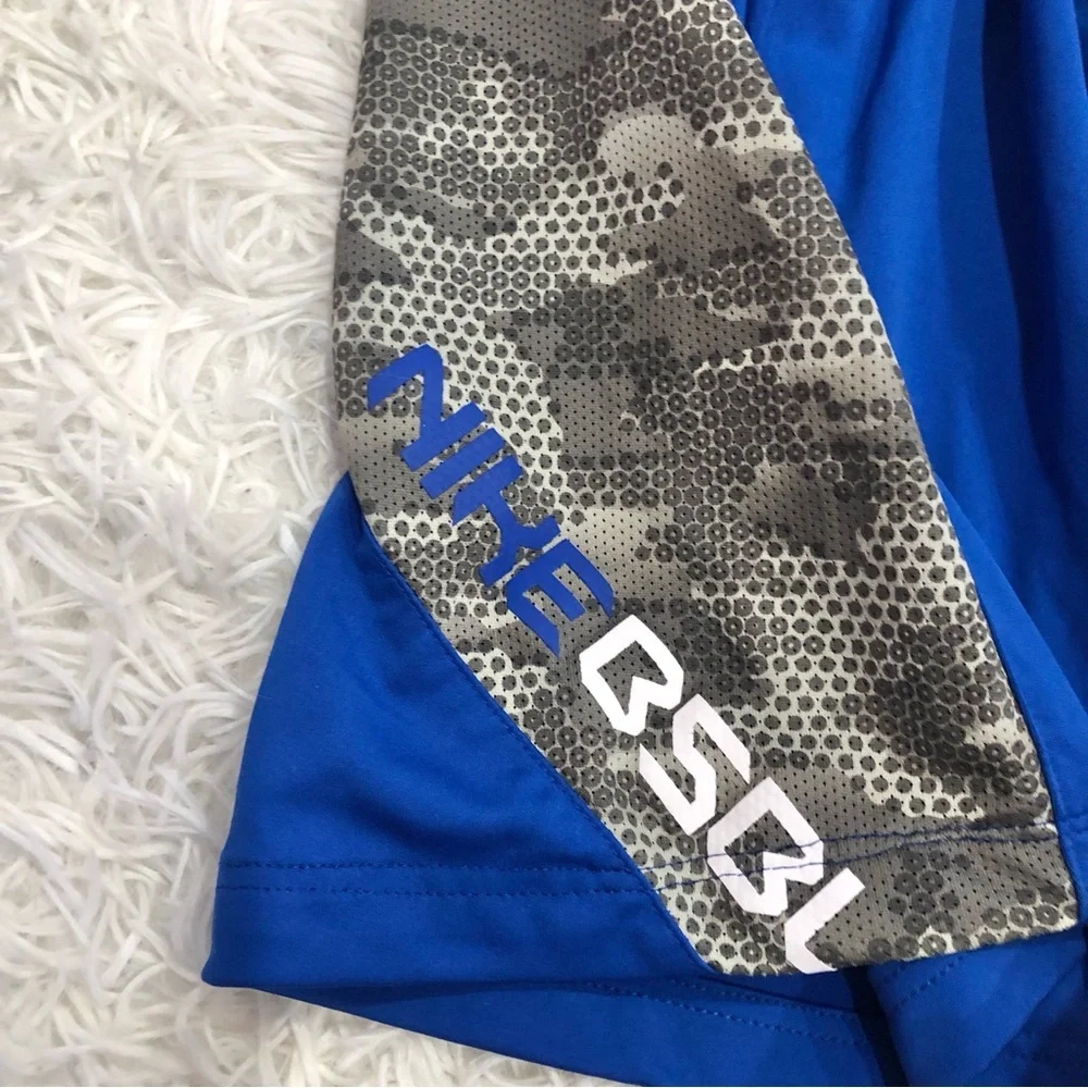 Nike Dri Fit MLB baseball Fly Performance Shorts Grey Blue‎ Large